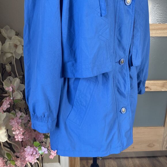 BRAETON Women's Lightweight Jacket Blue Button Up Adjustable Waist Medium - Picture 3 of 7